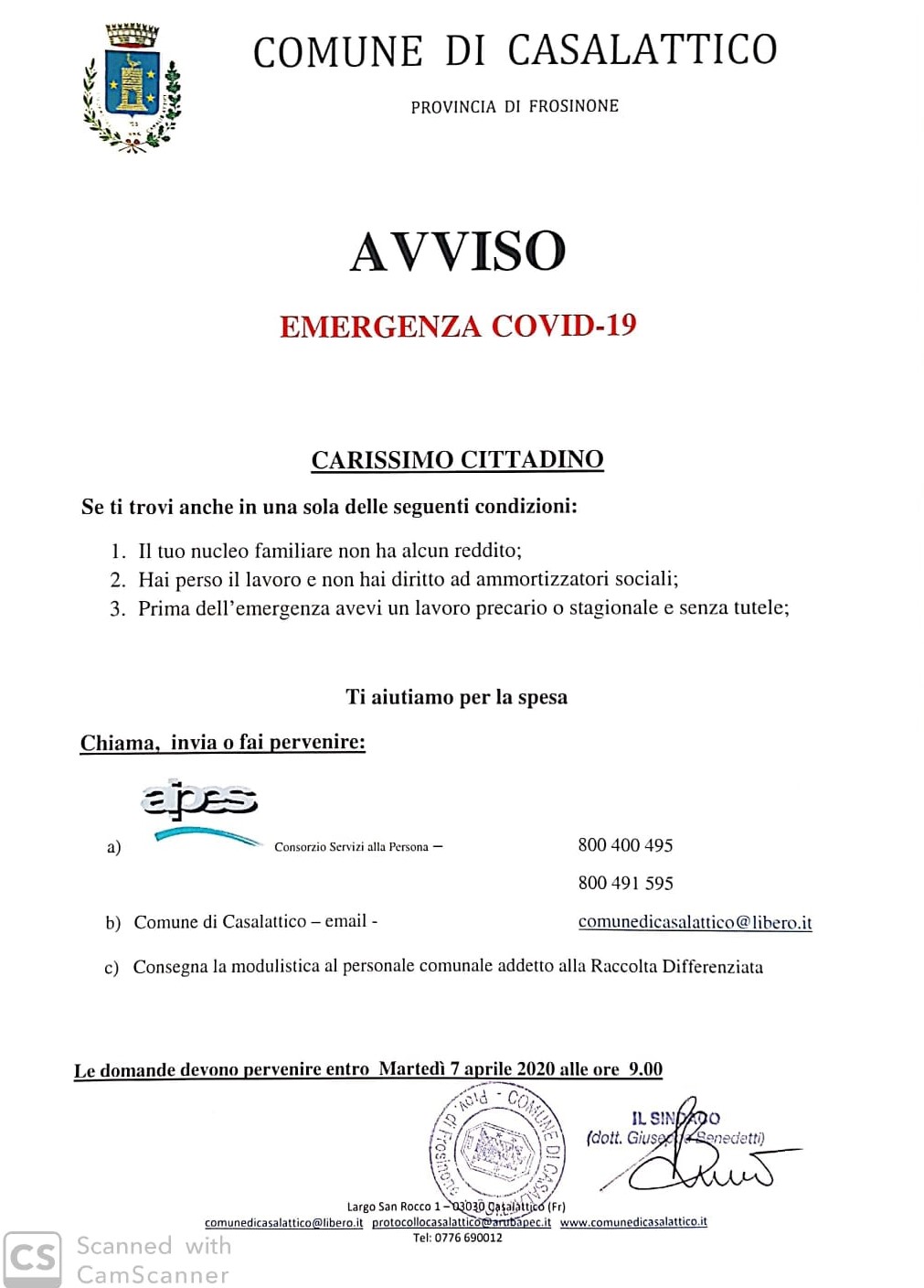 Avviso covid19